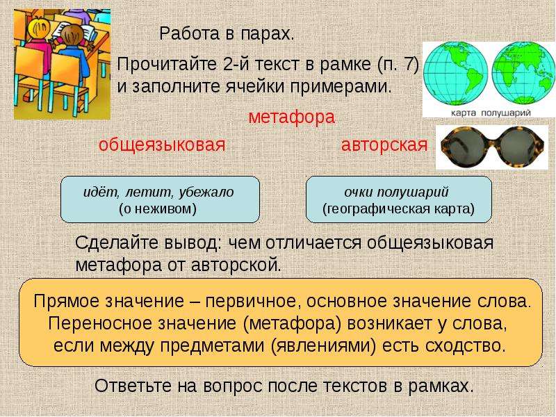 Технологическая карта прямое и переносное значение слова 5 класс