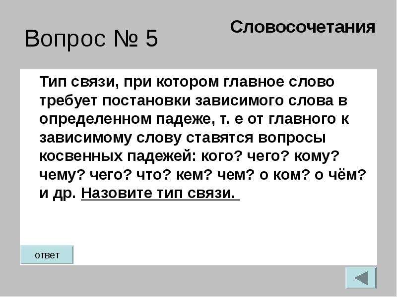 Вопросы словосочетаний. Глагол требует постановки зависимого слова в падеж. Вопросы и подвопросы ставятся в реферате. Что такое косвенный вопрос в словосочетаниях. Слово требую.