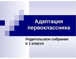 Адаптация первоклассника