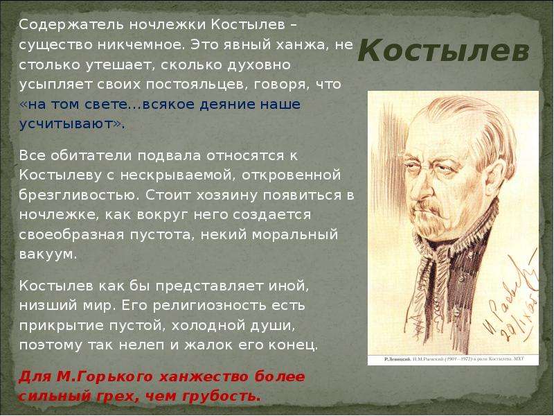 Ханжа это. Костылев из пьесы на дне. Костылев характеристика. Костылев на дне характеристика. Костылевы в пьесе на дне.