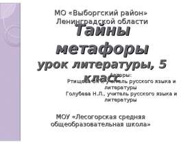 Тайны метафоры
