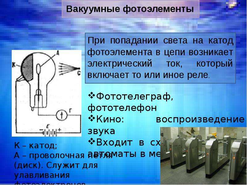 Презентация фотоэффект 11 класс