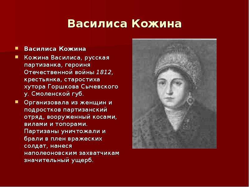 Презентация о василисе кожиной