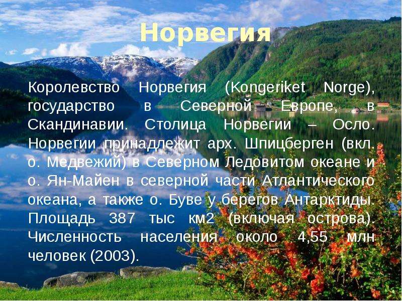 Проект про норвегию для 3 класса