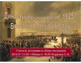 Династический кризис 1825 г. Восстание декабристов