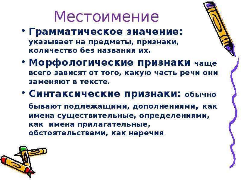 Местоимение как часть речи разряды местоимений презентация