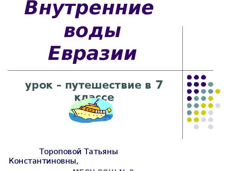 Воды евразии презентация 7 класс