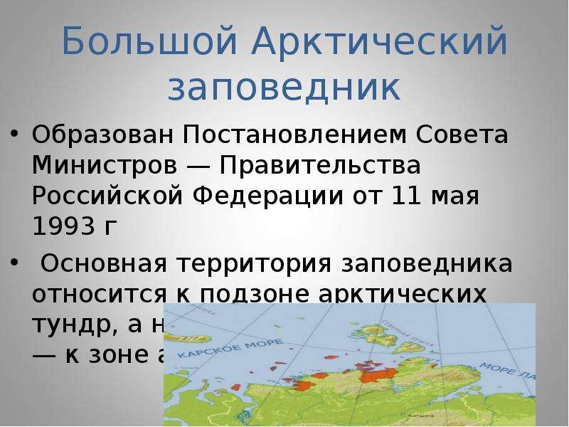 Арктический заповедник презентация