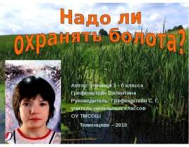 Надо ли охранять болота (3 класс)