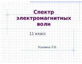 Спектр электромагнитных волн