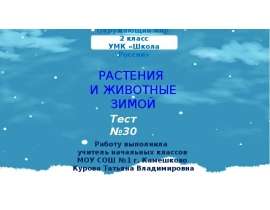 Тест "Растения и животные зимой" 2 класс