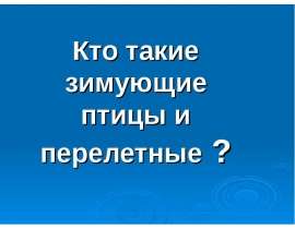 Кто такие зимующие птицы и перелетные?