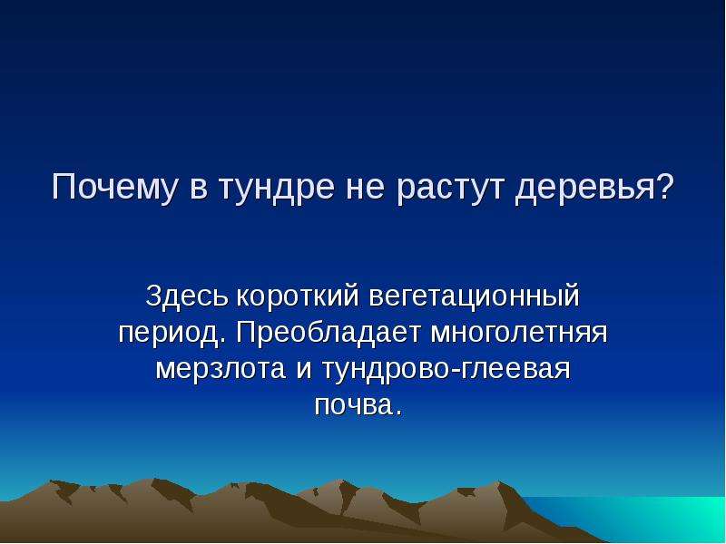 По каким причинам в тундре нет лесов. Почему в тундре не растут деревья. Почему в тундре не растут большие деревья. Почему в тундре не растут леса. Почему в тундре и степи не растут деревья.