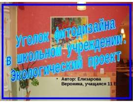 Уголок фитодизайна в школьном учреждении. Экологический проект