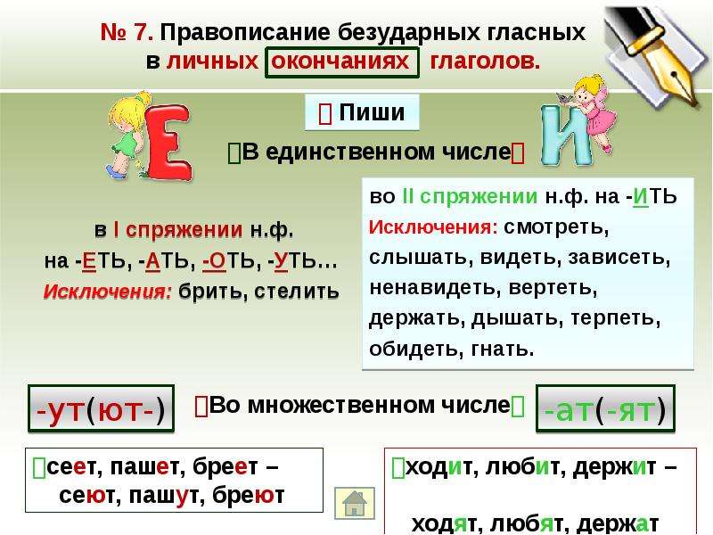 Правописание безударных окончаний глаголов 4 класс 21 век презентация