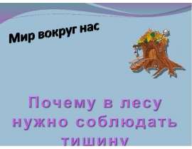 Почему в лесу нужно соблюдать тишину