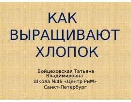 Как выращивают хлопок