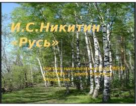 И.С.Никитин "Русь"