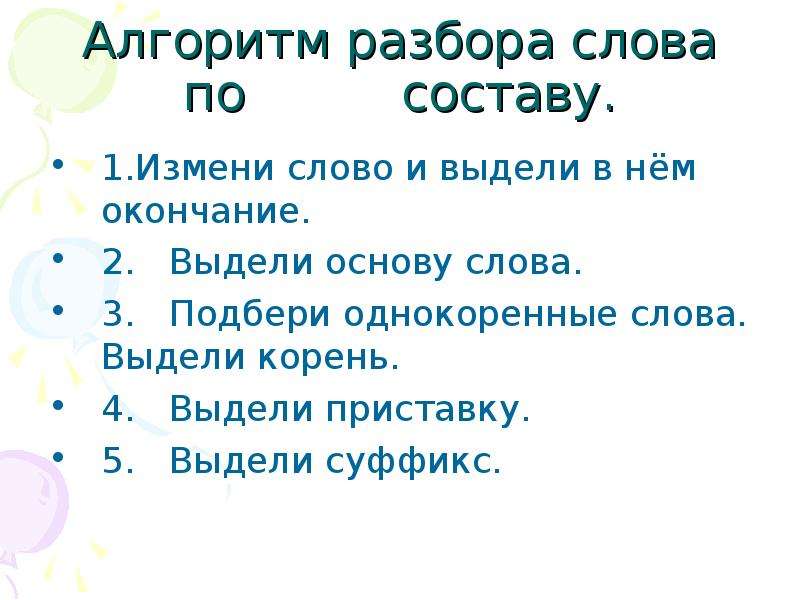 Состав слова карта