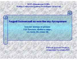 Андрей Болконский на поле боя под Аустерлицем