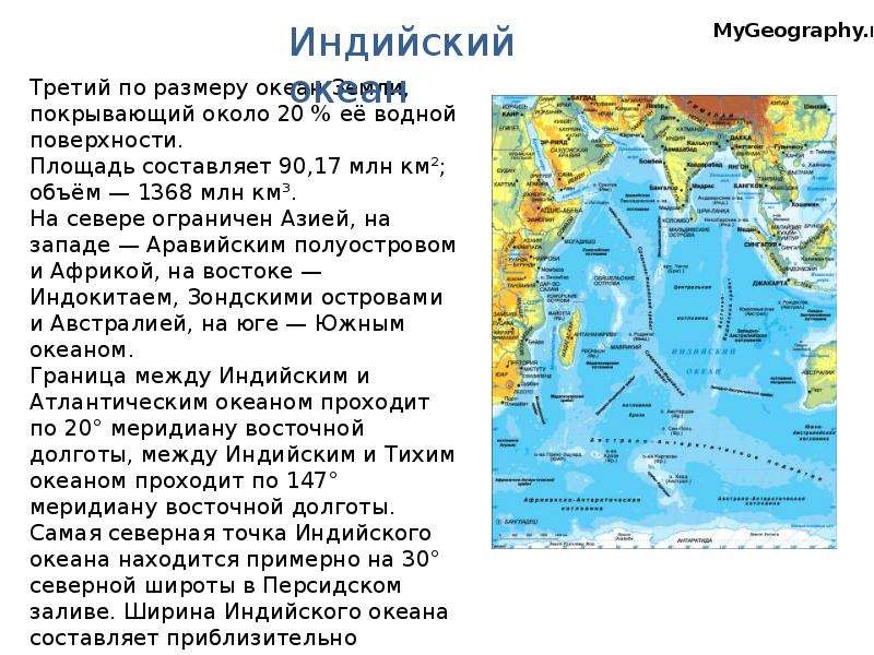 Описать индийский океан по плану 5 класс