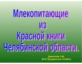 Млекопитающие из Красной книги Челябинской области