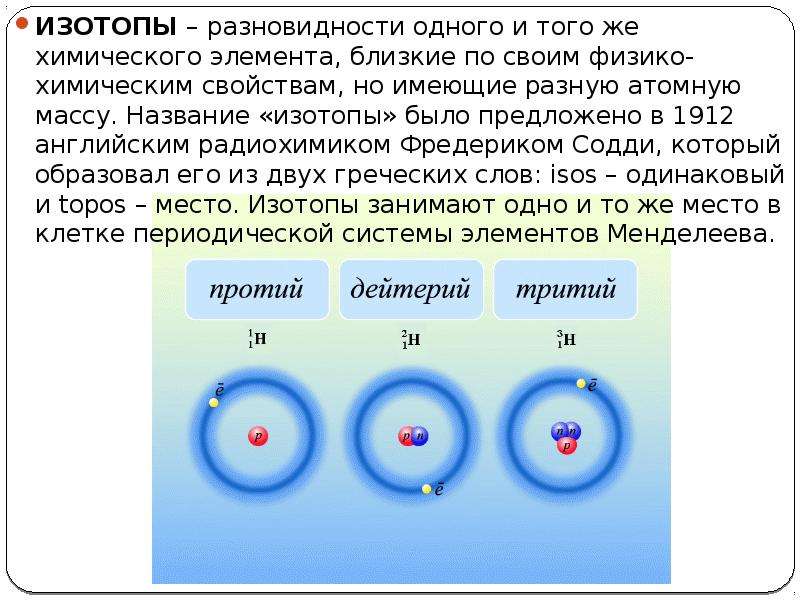 Изотопы содержат