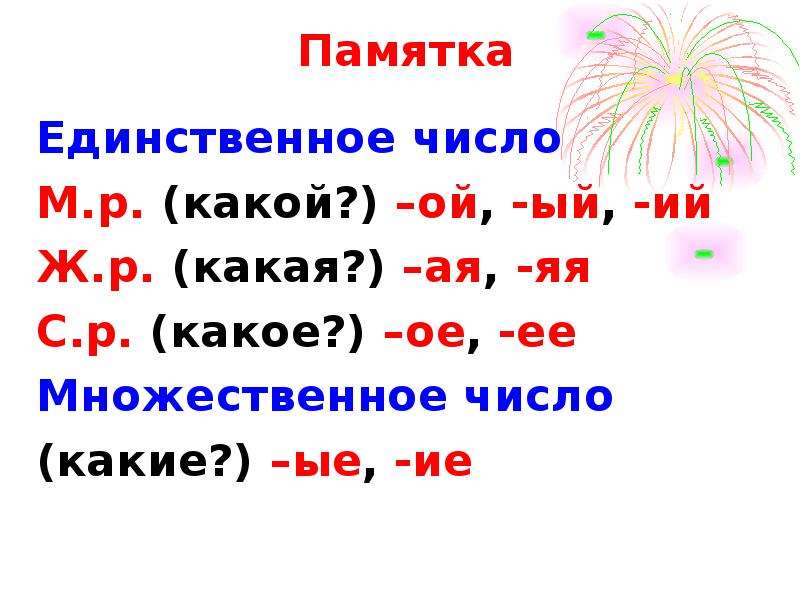 Изменение имен прилагательных по родам числам и падежам 3 класс перспектива конспект и презентация