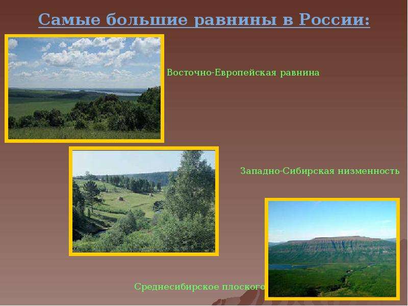 Название крупнейшей равнины. Большие равнины России. Самые крупные равнины. Самая высокая равнина России. Самые крупные равнины России.