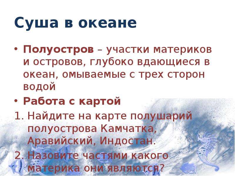 Участок суши в океане