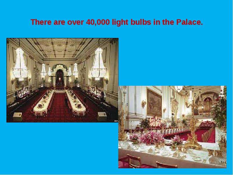 There are over 40,000 light bulbs in the Palace.