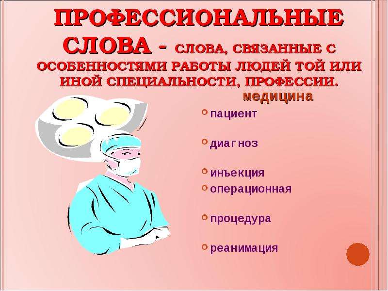 Презентация профессионализмы 5 класс