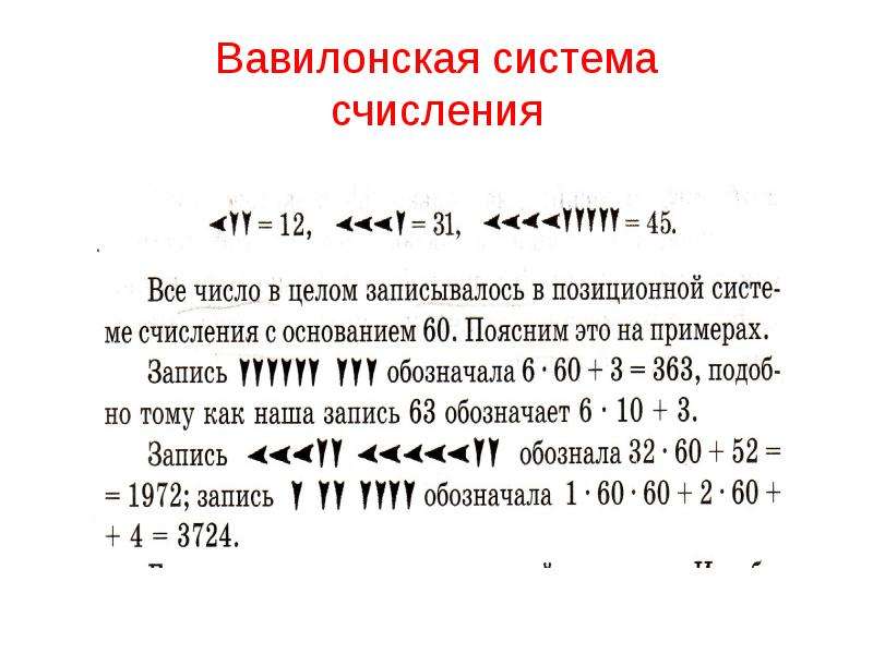 Вавилонская система счисления картинки