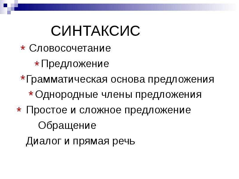 Синтаксис 9 класс презентация