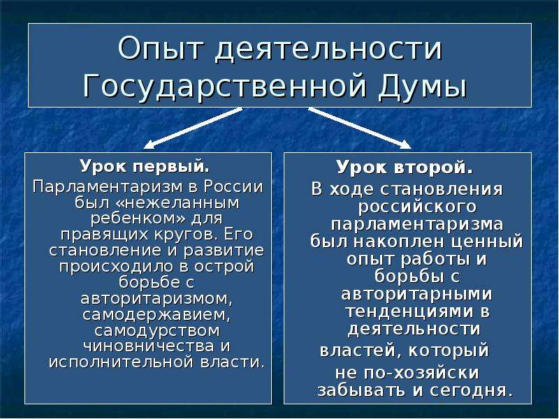 Сравните деятельность 1 и 2 государственных дум проекты решения сложных вопросов