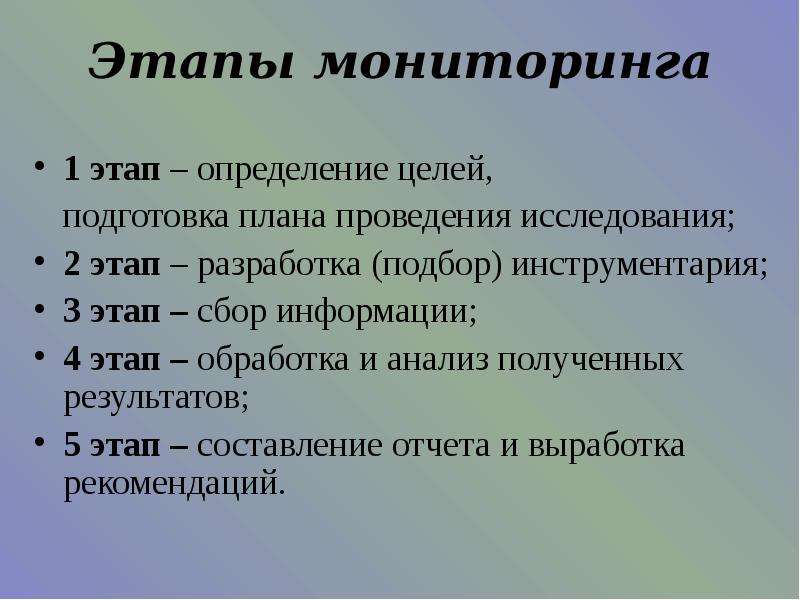 Этапы мониторинга. Стадии проведения мониторинга. Этапы педагогического мониторинга. Этапы организации мониторинга.