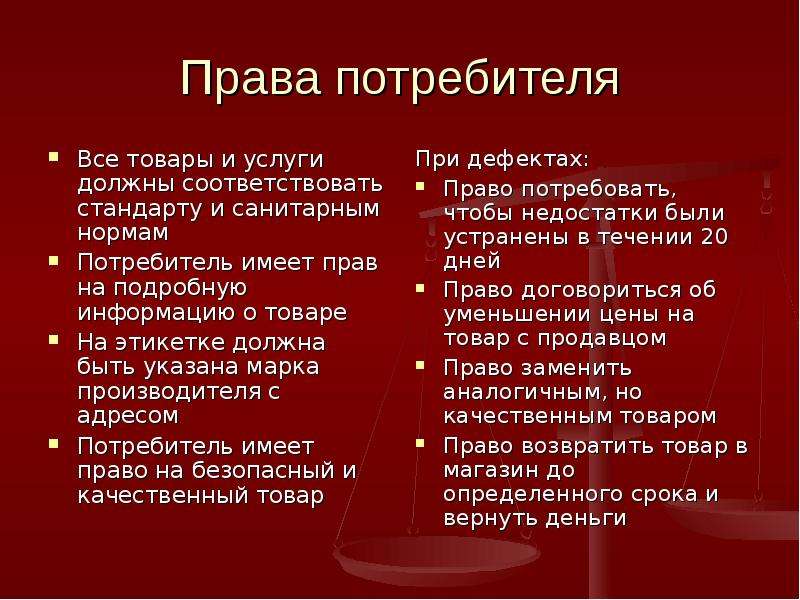 Классный час на тему права потребителя презентация