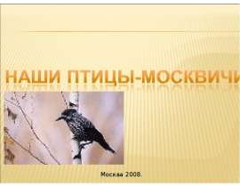 Наши птицы - москвичи
