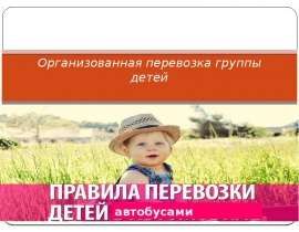 Правила перевозки группы детей в автобусах
