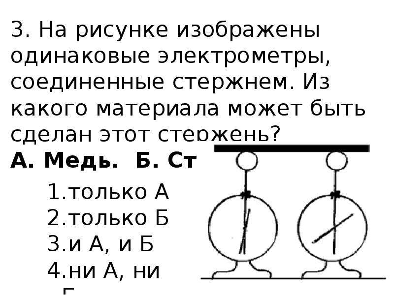 Электроскопы соединенные стержнем. Из какого материала изготовлен стержень соединяющий электрометры. На рисунке изображены одинаковые электрометры. На рисунке изображены одинаковые электрометры, Соединенные стержнем..