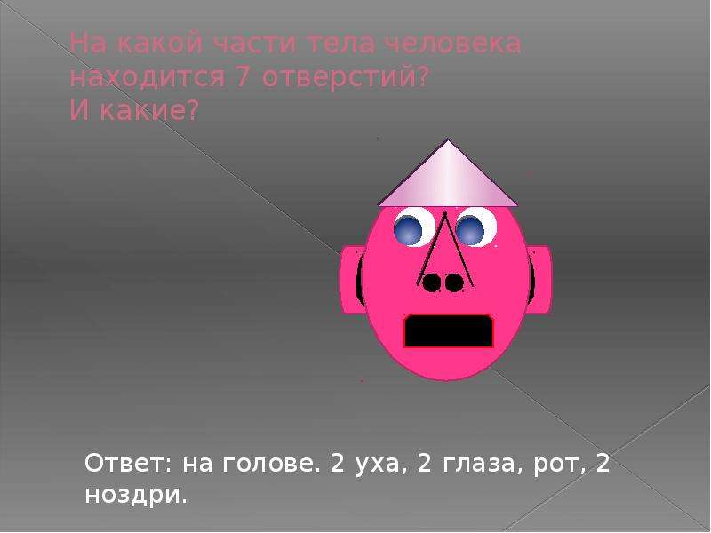 Бьют ермилку по затылку отгадка. 7 Отверстий в голове. 7 Отверстий в голове человека.