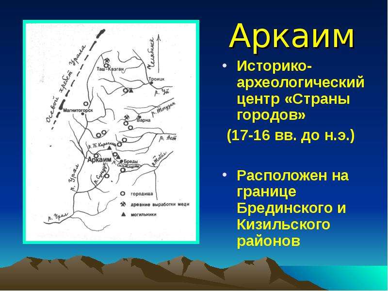 Карта гор на аркаиме