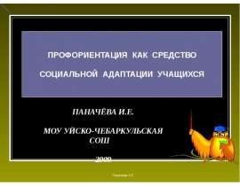 Профориентация как средство социальной адаптации учащихся