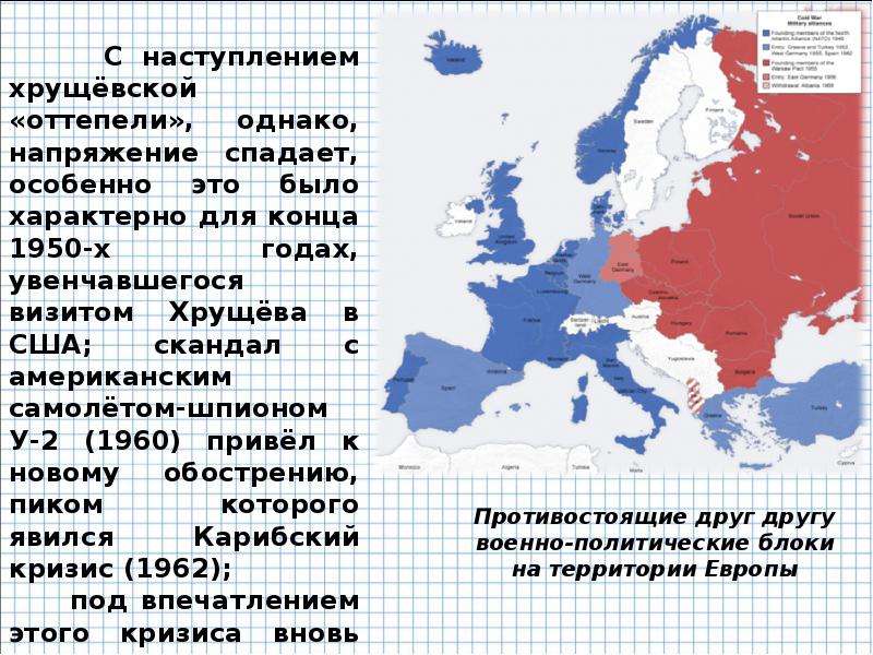 Карта холодная война 11 класс