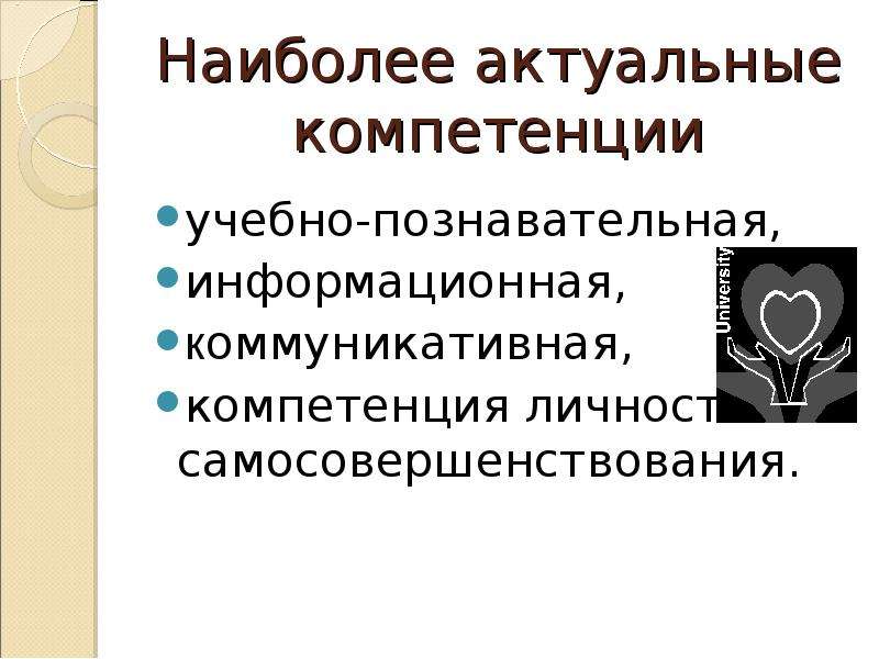 Является наиболее актуальной. Коммуникативная компетенция учебно-познавательная. Наиболее актуальные навыки коммуникации.