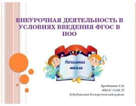 Внеурочная деятельность в условиях введения ФГОС в НОО