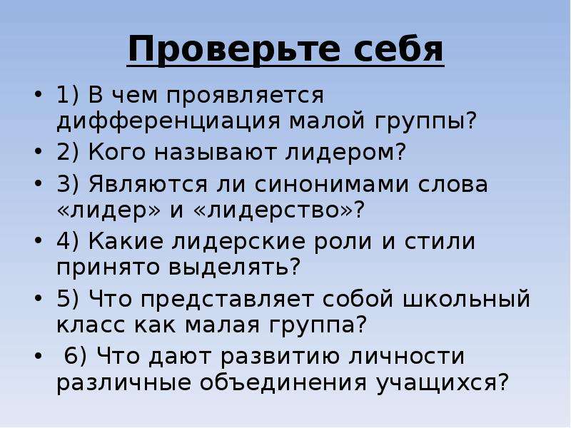 Групповая дифференциация и лидерство презентация 10 класс профиль