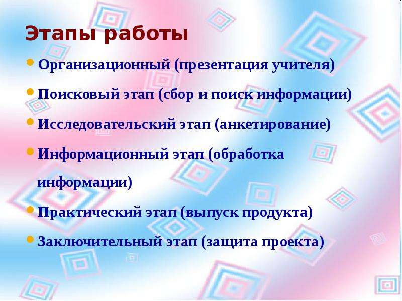 Какие из стадий выполнения проекта не входят в исследовательско поисковый этап