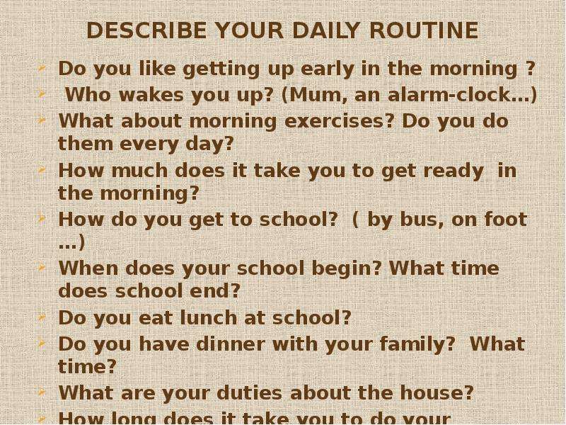 Daily routine презентация