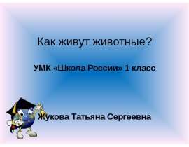 Как живут животные (1 класс)
